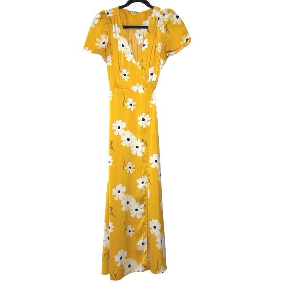 Madewell Women’s Puff Sleeve Wrap Midi Dress Ikat Floral Size XS - Picture 3 of 10